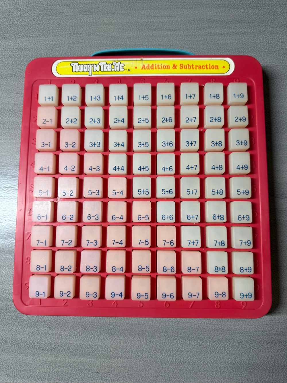 Vintage 1981 Galoob Touch N Tell Me Math Learning Toy addition & subtraction